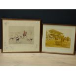 2 hunting prints, Cape hunt & Ros goody "Away from Borough Hill