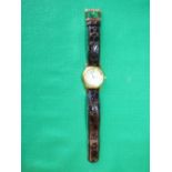 Gents Bulgari 18ct gold case dress watch with Bulgari crocodile strap