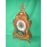Louis XV style Rococo revival walnut gilt metal mounted mantle clock with German movement