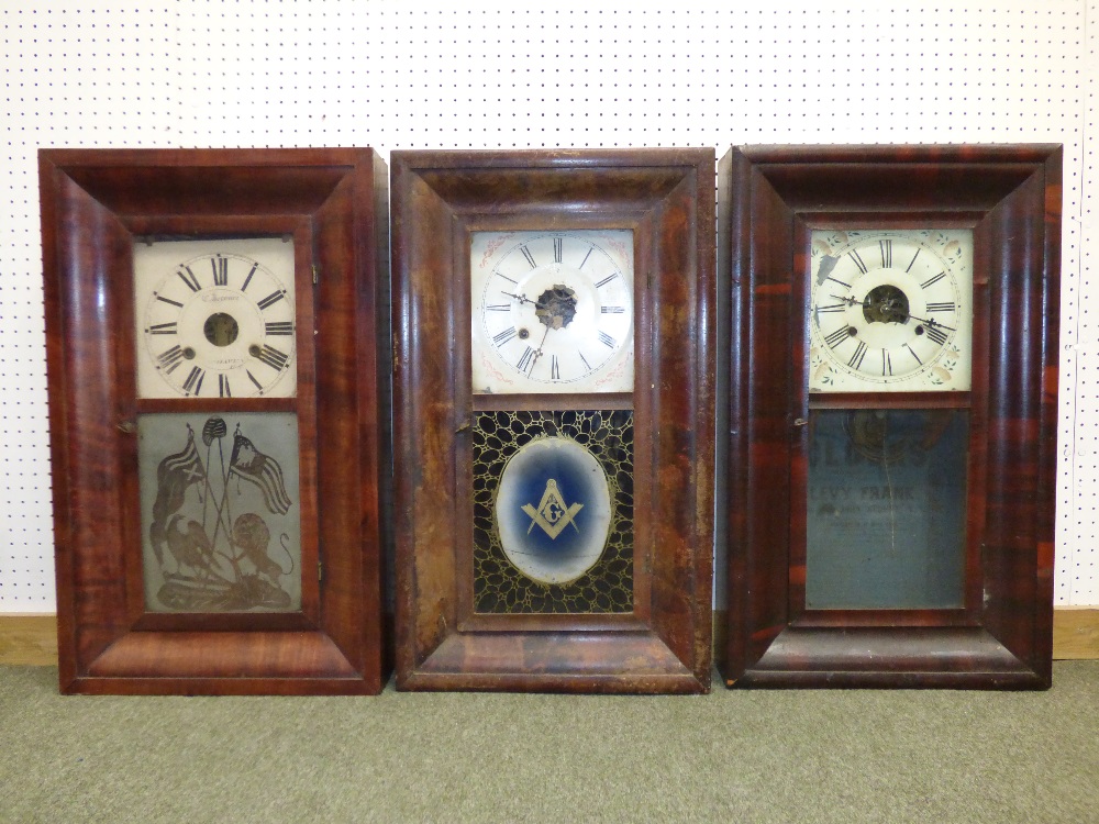 3 misc American wall clocks (for restoration)