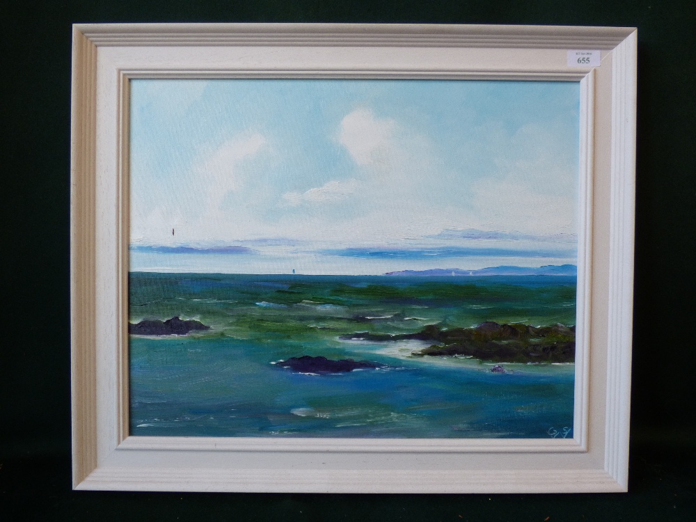 George Wissinger "Iona sea, Scotland" oil on canvas on board, monogrammed 39x49cm