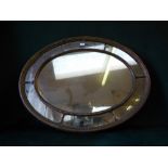 Regency oval double framed gilt wall mirror with orignal glass overall 88x68cm