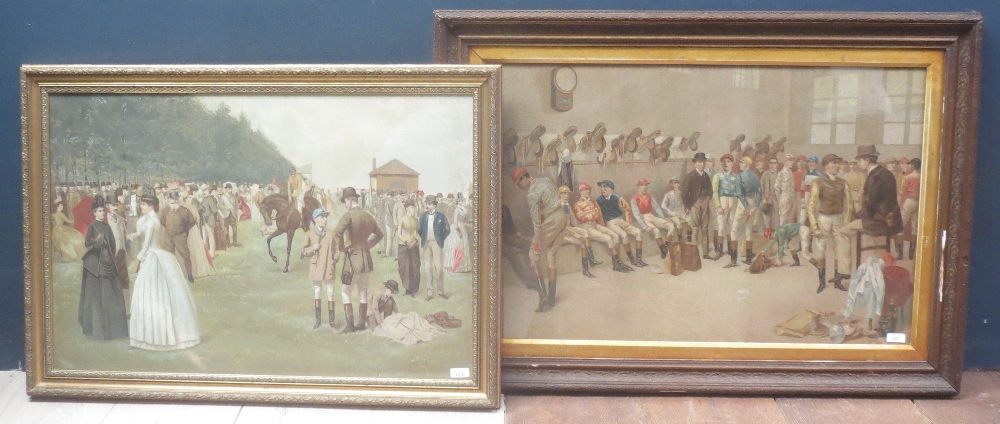 Pair pictures, Saddling Room, Epsom, Isaac Cullin, and another