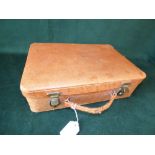 Small leather stationary case with fitted interior