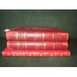 Red Leather bound Book of field Sports by Henry Downes Miles, Vols I & II & Acasemy for Grown