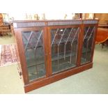 Mahogany three door bookcase. 152W x 106H