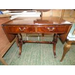 Regency style mahogany sofa table. 90L closed