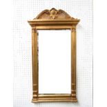 2 small Regency style gilt framed wall mirrors, one rectangular and one oval Adam style