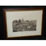Black & White print "Apres la Battue (Chasse aux Grouses)" grouse shooting scene, mounted and in