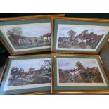 After J F Herring, A set of four 'Herring foxhunting scenes" colour prints