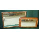 2 decorative wooden framed mirrors - one Tonbridge