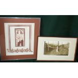 Alisa Kennedy 'Fox Fur' & 'Fairburn' a pair of artists proofs, etchings & aquatint both signed in