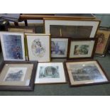 Qty of mixed prints framed and glazed