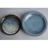 Chinese ‘Jun’ type porcelain mottled blue-glazed dish, 17.8cm diam; together with another ‘Jun’ type