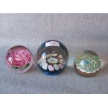 C19th/20th glass paperweights with millifiore, and other paperweights