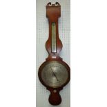 C19th banjo barometer the silvered dial inscribed Tho's Harris & Son, London