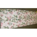 Pair green & white interlined curtains 100x270 & 2 pairs floral patterned curtains 160x240cm