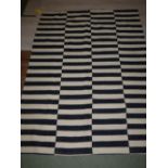 Rufarshi kilim rug in black & white 230x173cm