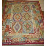 Anatolian Kilim rug / fusion of contemporary colours 249x212cm