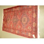 Modern Caucasian machine wovern carpet, all over design on red ground 170x245