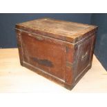 C19th continental brass bound teak chest, now as a silver chest