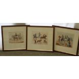 AFTER H Alken - set of 3 military coloured lithographs