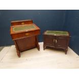 Modern reproduction mahogany davenport with fitted record player by Garrard 98H x 68W cm