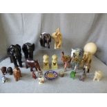 Collection of assorted Chinese items, including Elephants and figures etc