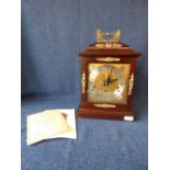 Mahogany cased 8 day bracket clock by Garrard, London, engraved to the dial "The 800th Anniversary