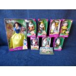 Disney figures of Snow White & 7 Dwarfs in original boxes