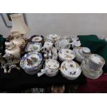 Qty ceramics including Royal Worcester Evesham, Wedgwood Home, 2 Beswick birds, Wedgwood Imperial,