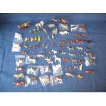 Qty of mixed lead painted figures & animal figures some by Britains etc