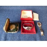 Gentleman's stainless steal Omega electric chronometer F300 watch & Bulova gentleman's watch &