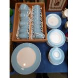Royal Doulton bone china part dinner service with blue borders