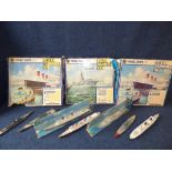 3 Hornby mini ship sets in original boxes & mixed model boats