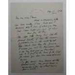 Alexander Josiah Webbe. Oxford University, Middlesex & England, 1875-1900. Two page hand written