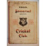 Somerset County Cricket Club Year Book 1902-03. Compiled by G.S. McAulay. Hammett & Co, Taunton