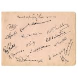 South Africa v England 'The Timeless Test', Durban 1938/39. Album page very nicely signed in ink