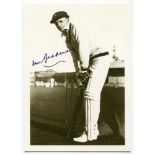 Don Bradman. M.R.R. Ltd. 'Cricket Hall of Fame Series' mono reproduction postcard of Bradman in