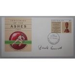 Harold Larwood. 'Centenary of the Ashes. Australia v England Test Cricket Series 1982' first day