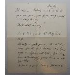 Charles Burgess Fry, Sussex & England 1892-1921. Two page handwritten letter [c1921] headed '