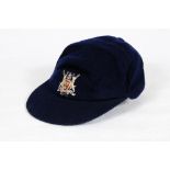 Nottinghamshire County Cricket Club navy blue cap with raised and embroidered emblem of two stags