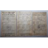 Warwickshire 1924-1927. Three official scorecards for the matches played at Edgbaston, v South