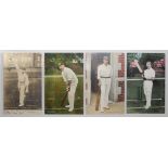 Cricket postcards c1900s. Mono real photograph postcard of L.C. Braund, Somerset in bowling pose