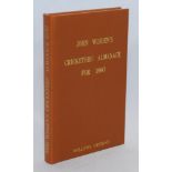 Wisden Cricketers' Almanack 1880. Willows softback reprint (1987) in light brown hardback covers