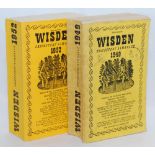 Wisden Cricketers' Almanacks 1949 and 1952. Original paper covers. The 1949 edition with bowing to