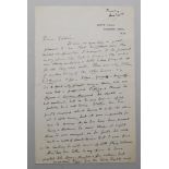 R.D. Walker (Middlesex. 45 matches, 1861-65). Excellent two page handwritten letter with good