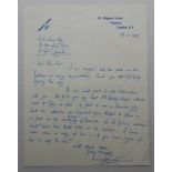 Irving Rosenwater. Hand written one page letter dated 24th July 1964 to E.E. Snow, thanking Snow for