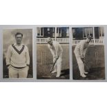 Kent C.C.C. Seven original mono real photograph postcards of Kent players. Players are Woolley,