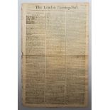 The London Evening Post'. Early and original four page newspaper for 21st to 23rd August 1746,